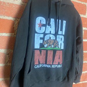 Vintage California Republic Hooded Sweatshirt in Black  - Size Medium
